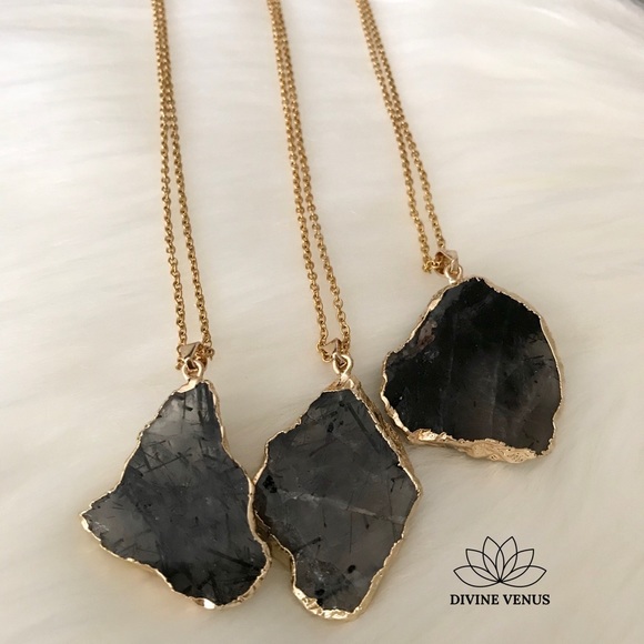 Tourmalinated Quartz Pendant Necklace - Picture 7 of 9